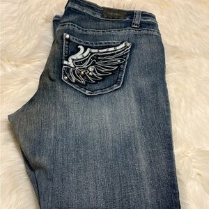 Women's Bootcut Jeans in Faded Blue Wash
